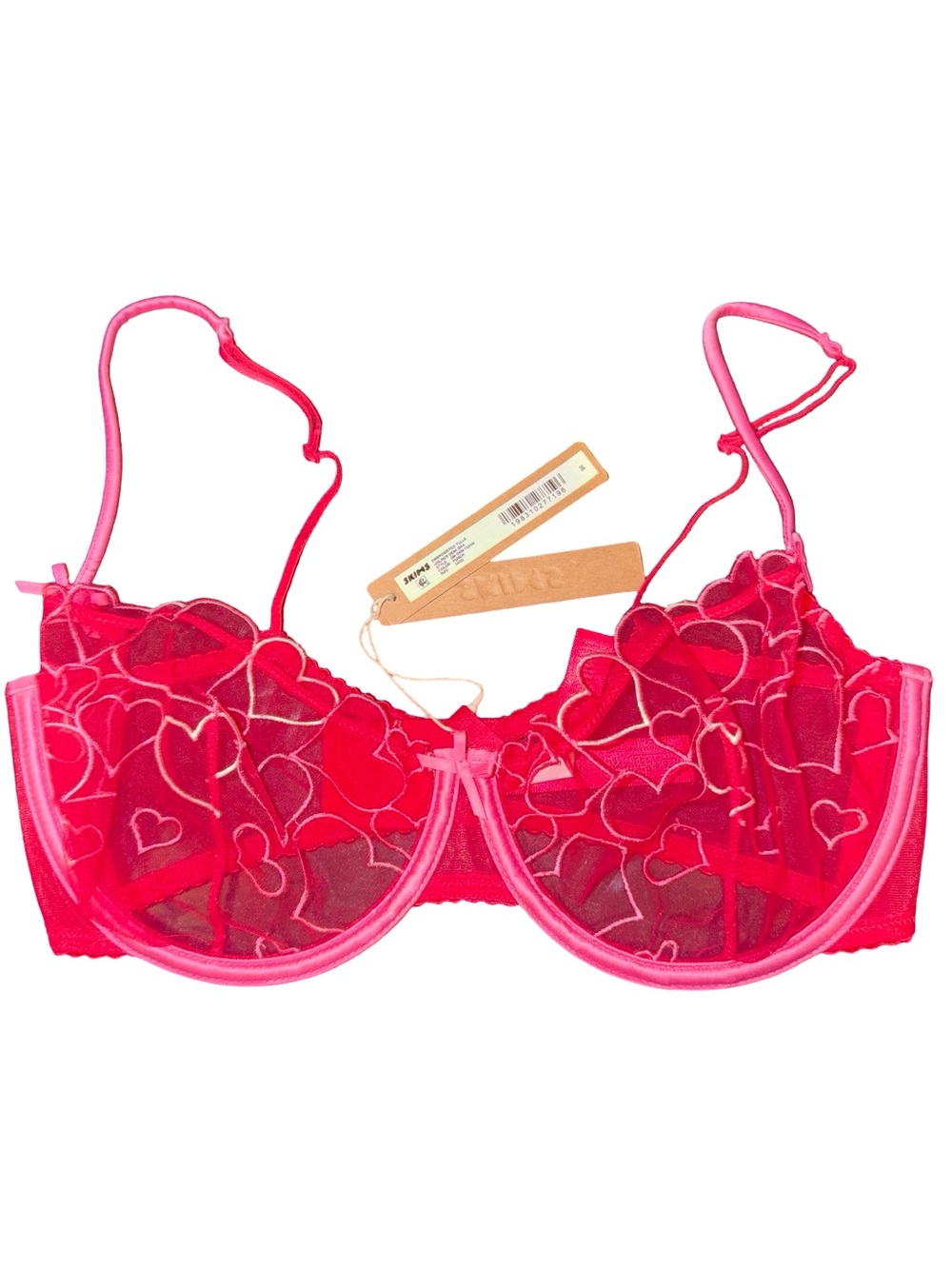 SKIMS EMBROIDERED TULLE LINED DEMI BRA NWT 34DD